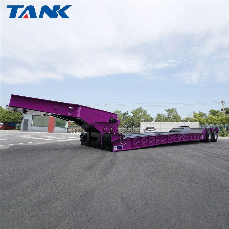 productcate-1-1 2-axis Detachable Hydraulic Gooseneck Lowbed Semi-trailer