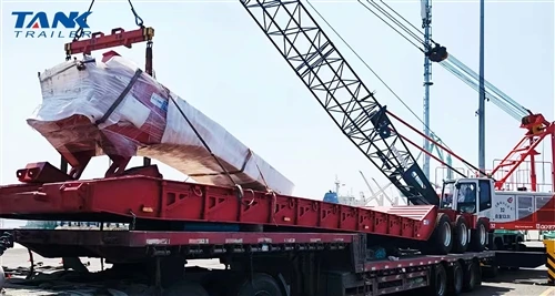 TANK Custom Rear Folding Tail Hydraulic Gooseneck Lowbed Semi Trailer For Chi...